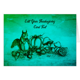 ardilla en otoño, ¡Feliz Día de Acción de Gracias!