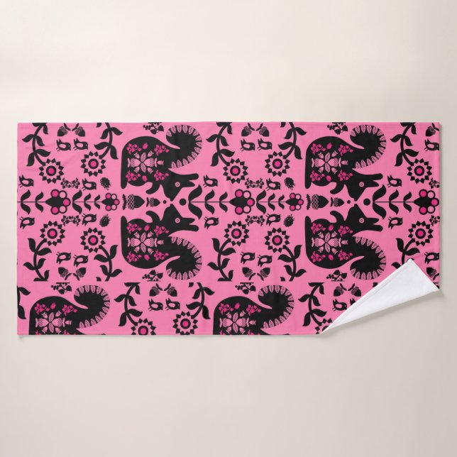 Ardilla Escandinavia Nórdica Arte Popular (Toalla de baño)