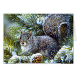 Ardilla (gris) gris de la nieve del invierno…