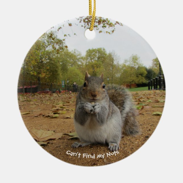 Ardilla Gris Hyde Park. Decoración de árbol de cer (Frente)