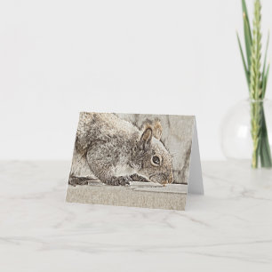 ardilla gris oriental - Tarjeta en blanco