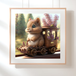 Ardilla Linda en un Tren Arte Personalizado para G
