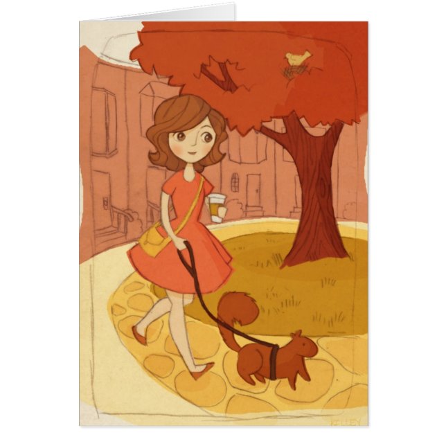 Ardilla que camina en la caída (Frente)