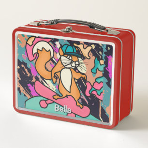 Ardilla Retro en la calle en Skateboard Divertid