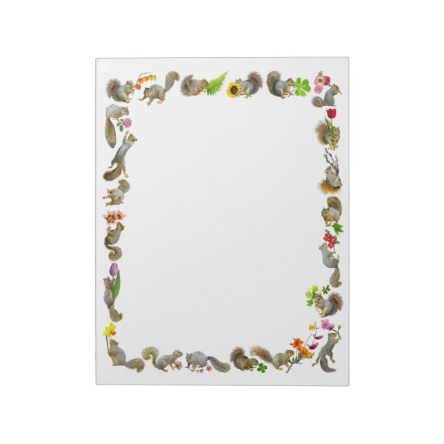 Ardillas con Bloc de notas de flores (Lado Izquierdo)