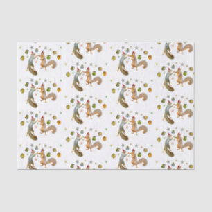 Ardillas con papel de tejidos con decoraciones est