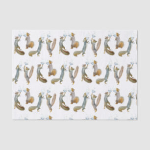 Ardillas con papel de tejidos martinis