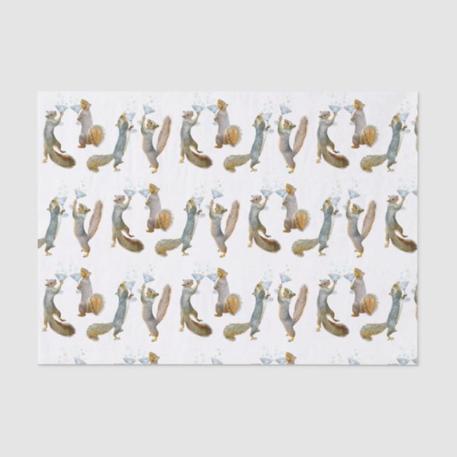 Ardillas con papel de tejidos martinis (Anverso)