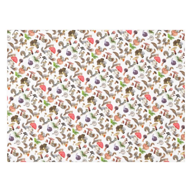 Ardillas con setas manteles (Frente (Horizontal))