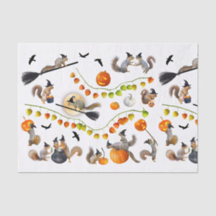 Ardillas de bruja Papel del Tejido de Halloween