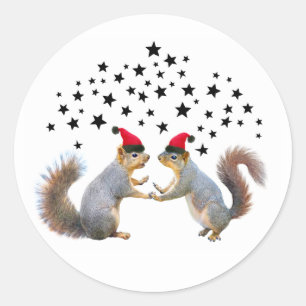 Ardillas de Santa con Pegatinas de estrellas