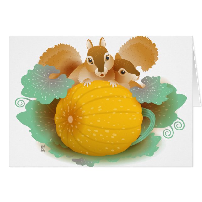 ardillas en el remiendo de la calabaza (Anverso (Horizontal))