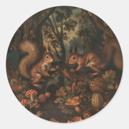 Ardillas - Pegatinas redondos para el arte de la m