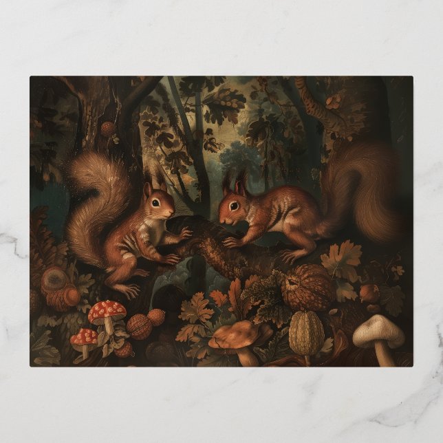 Ardillas - Postales de Relieve metalizado (Anverso)