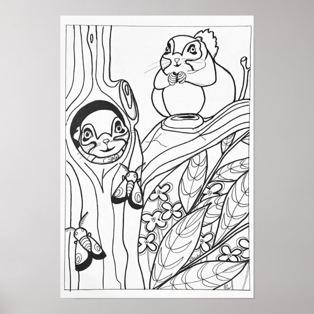 Ardillas voladoras siberianas posters de color 13x (Frente)