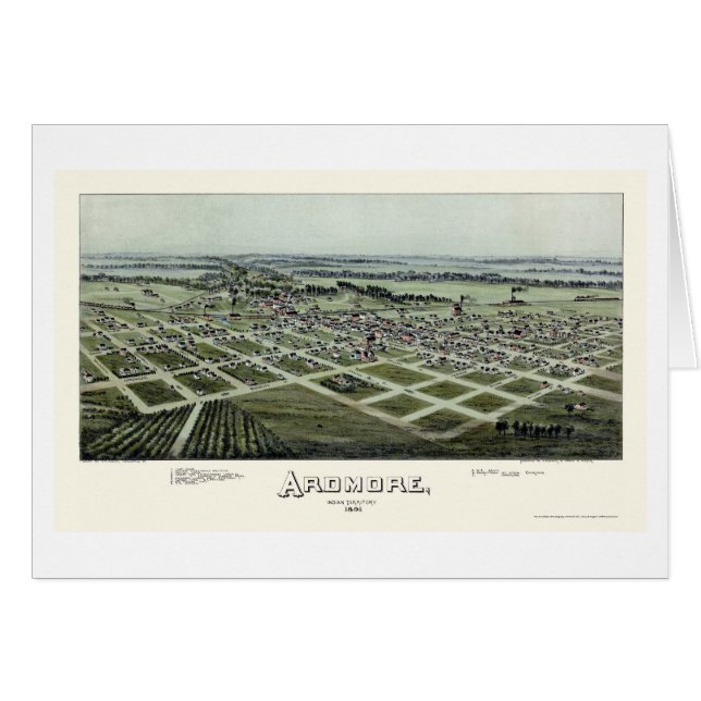 Ardmore, mapa panorámico de la AUTORIZACIÓN - 1891 (Anverso (Horizontal))