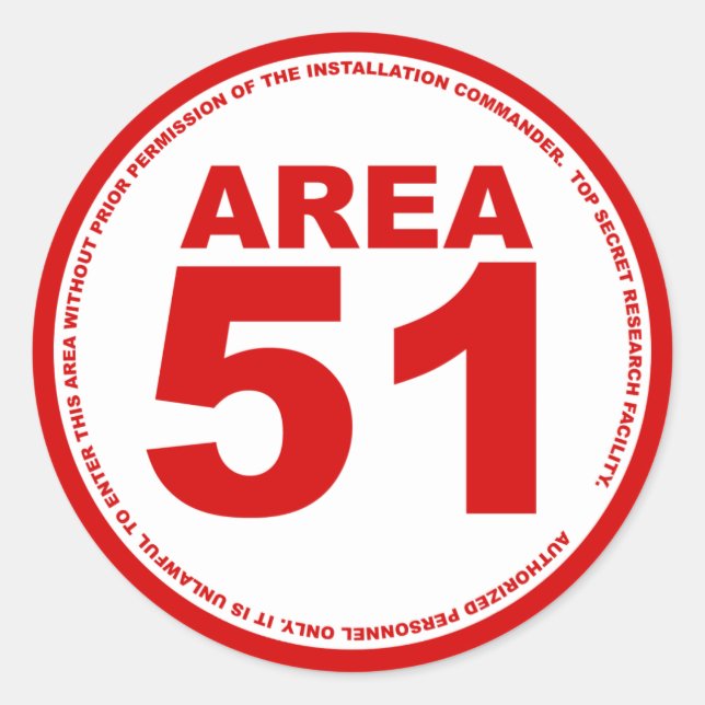 Área 51 Pegatina (Anverso)