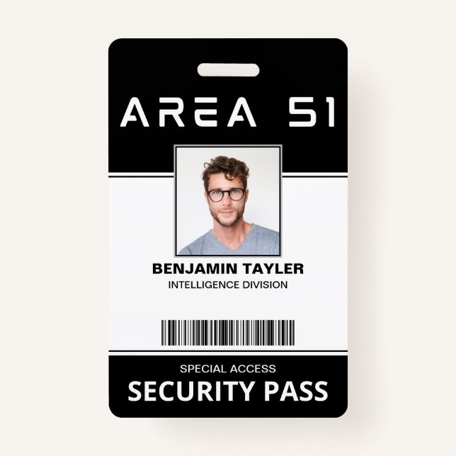 Área 51 Tarjeta de seguridad de identificación fot (Anverso)