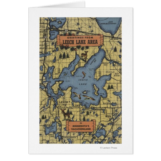 Área del lago Leech, Minnesota - Escenas de letras (Frente)