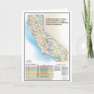 Áreas de cultura indias de California - tarjeta de