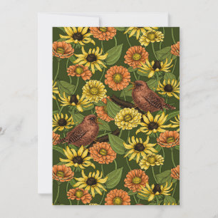 Arenas y flores en verde