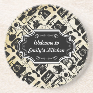 Arenisca Bienvenido a mi cocina personalizada de posavasos