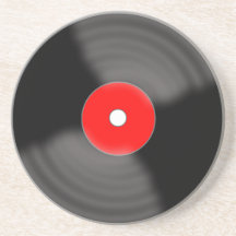 Posavasos de Bebida de Vinilo Rojo Antiguo Rockabi