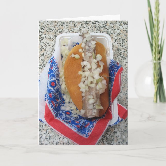 Arenques de Broodje del holandés con la tarjeta de (Anverso)