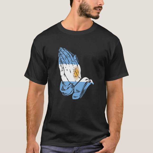 Argentina: Bandera de las manos rezando Camisa De  (Anverso)