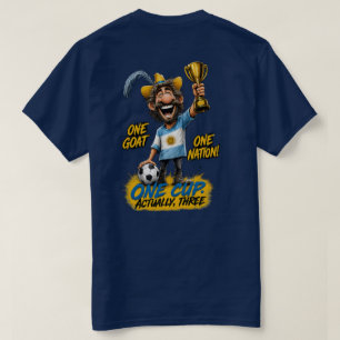 Argentina GOAT Nación Tres Títulos Camiseta de Fan
