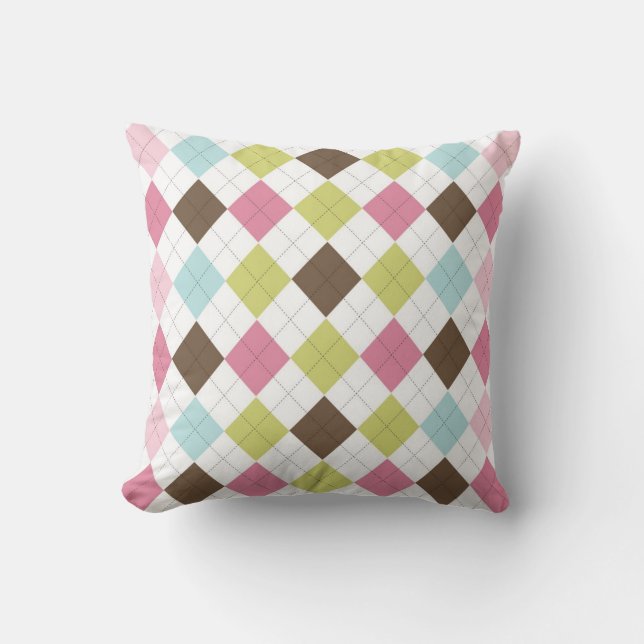 Argyle Diamond Stitch Sweater Couch Cojín decorati (Anverso)