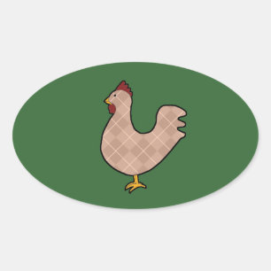 Argyle Folk Art Rooster Pegatinas
