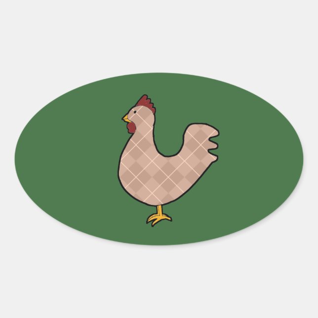 Argyle Folk Art Rooster Pegatinas (Anverso)