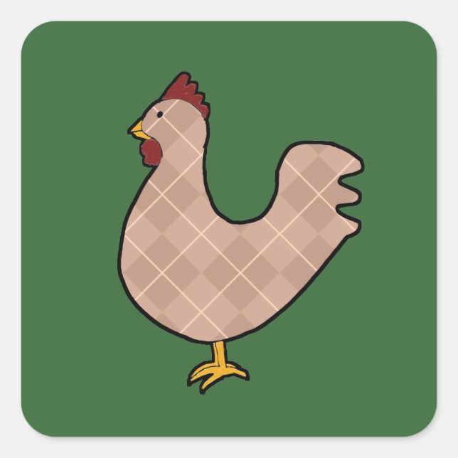 Argyle Folk Art Rooster Pegatinas (Anverso)