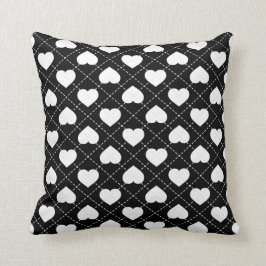 Argyle Hearts: Corazones blancos en negro