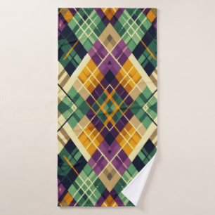 Argyle Mardi Gras verde púrpura amarillo