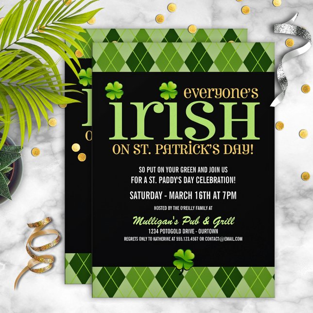 Argyle St. Patricks Day Invitaciones a fiestas (Subido por el creador)