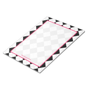 Argyle y libreta personalizada rosa