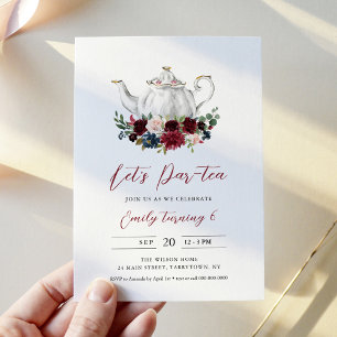 ARIA Tea Fiesta Invitación de cumpleaños - Merlot