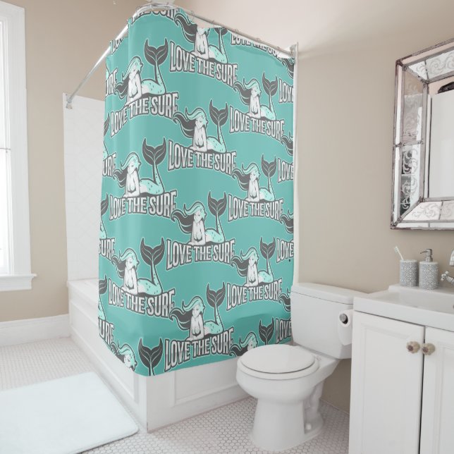 Ariel mermaid fiesta Blue Bath Shower Cortina (In situ)
