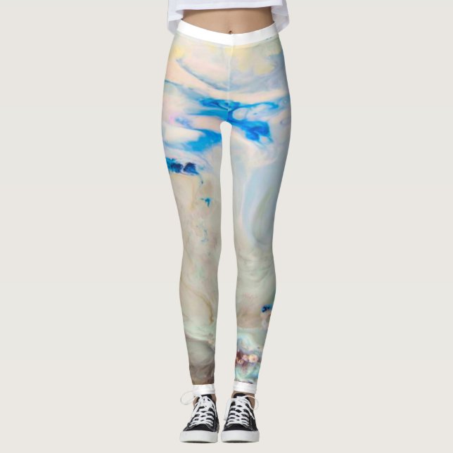 Ariel Winter Blue Marble Fashion Leggings (Anverso)