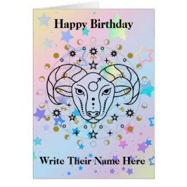 Aries Astrology Birthday Card Marzo 21-Abril 19