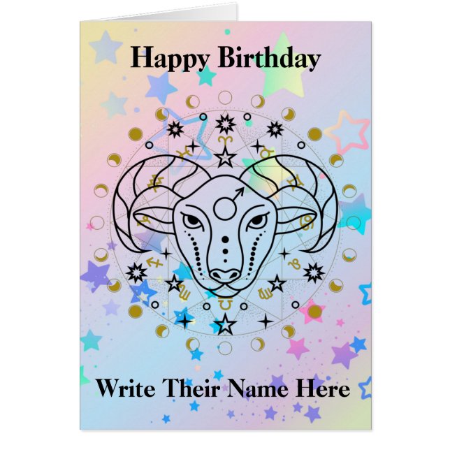 Aries Astrology Birthday Card Marzo 21-Abril 19 (Frente)