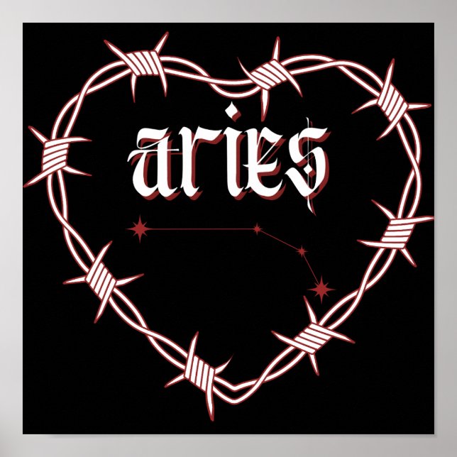 Aries Constellation Arte Celestial Gótico Oscuro (Frente)