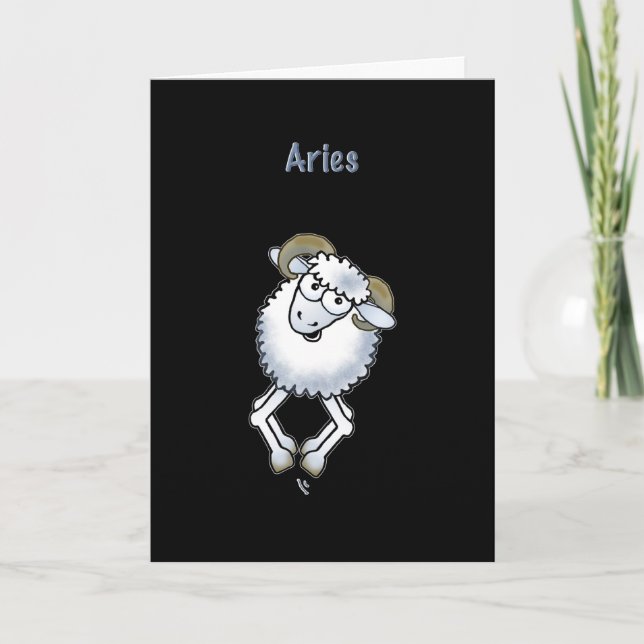 Aries cumpleaños de ovejas de nacimiento Tarjeta d (Anverso)