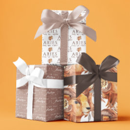 Aries Hojas de papel de envolvimiento de cumpleaño