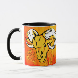 Aries la taza astrológica de la muestra del fuego