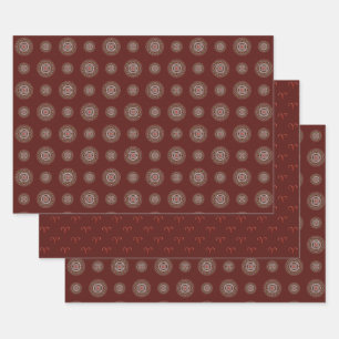 Aries Mandala Juego de Papel de ajuste