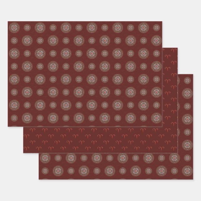 Aries Mandala Juego de Papel de ajuste (Set)
