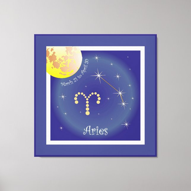Aries March 21 to el abril 20 lienzo (Anverso)